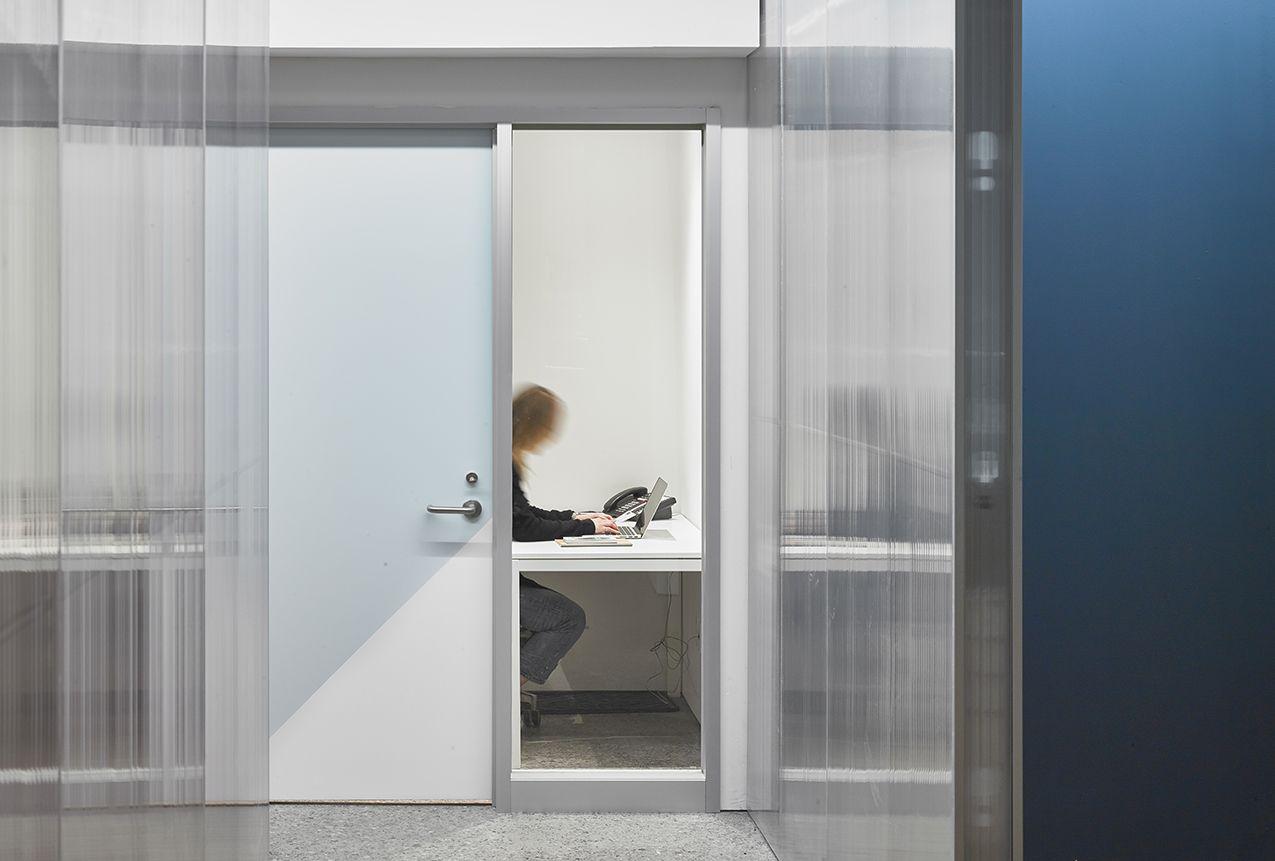 close up of a caucasian woman working in a closed office
