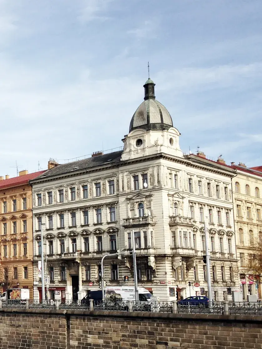 The exterior of a neo-renaissance building in Prague